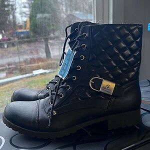 G by Guess Black Quilted Women's Boots